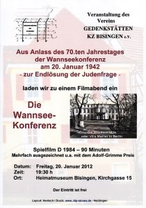 Bisisngen Die Wannsse-Konferent - Veranstaltung am 20.01.2012