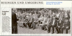 65 Jahre KZ-Friedhof Bisingen:Hohenzoll. Zeitung -30. 04. 2012