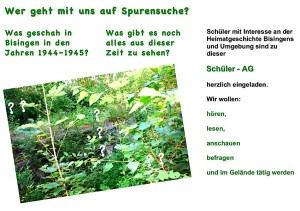 Wer geht mit uns auf Spurensuche