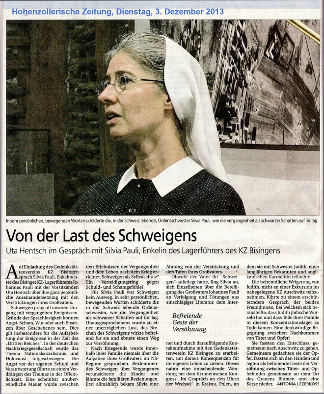 HoZoZei 3. 12. 2013 Von der Last des Schweigens
