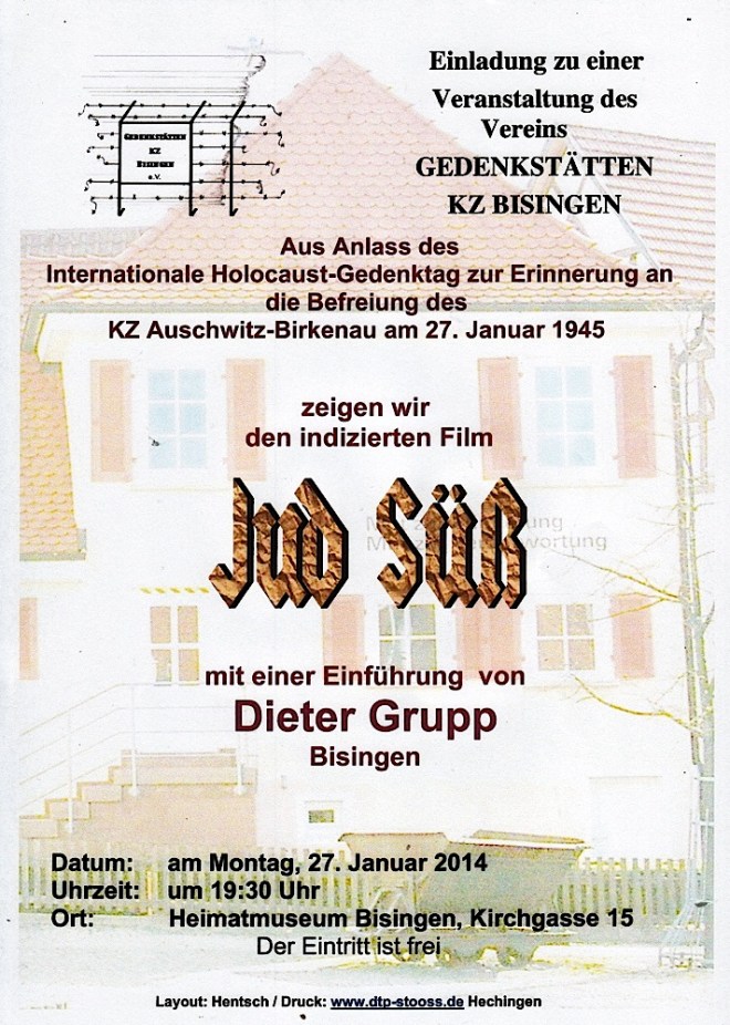 Flyer zum 27. Januar 2014