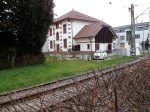 Riehen 1.3.2014  Behnhofsgebäude heute  und Bahngleise