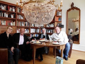 Riehen 1.3.2014 in der Bibliothek F. Blum:J. Czwalin:Sr.Silvia:J.Krüger