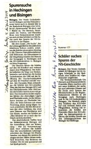 Schüler-AG Realschule Bisingen 2014 - Presse