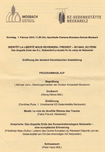 Eröffnung der deutsch-französichen Ausstellung Programm