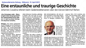 HoZoZei 15. April 2015  Jojannes Czwalina