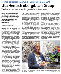 Hohenzollerische Zeitung, Samstag, 3. Mai 2015