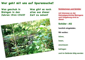 Wer geht mit uns auf Spurensuche