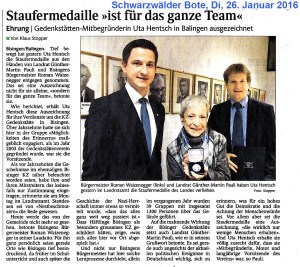 SchwaBo 26.1.2016 - Staufermedaille -ist für das ganze Team-