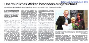 Zollern-Alb Kurier 23.4.2016