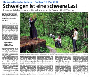 HoZoZei 13. 05. 2016 Schweigen ist eine schwere Last